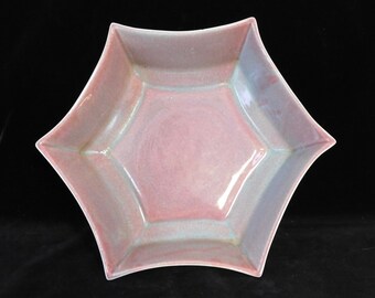West Coast Pottery bowl or planter-- pink and blue glaze