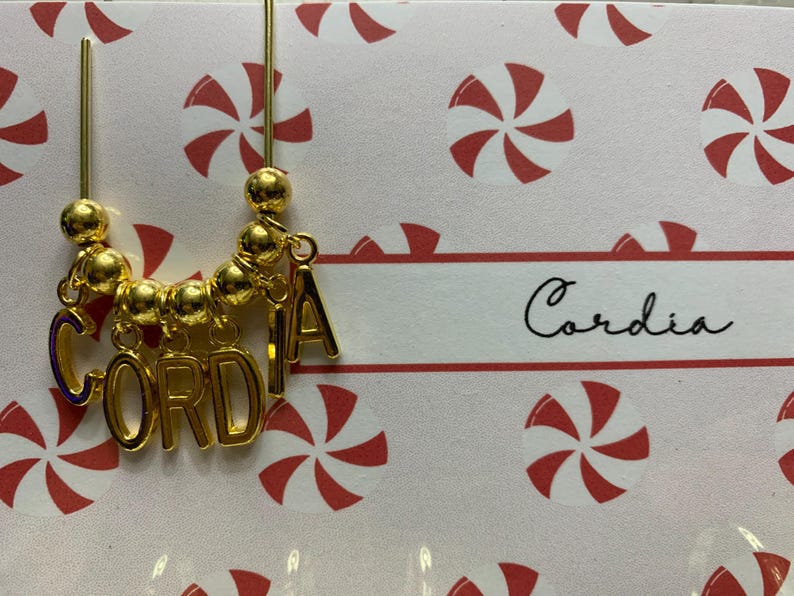 Personalized Monogram Paper Clip Bookmark Gold Initial Charm Planner Accessory image 6