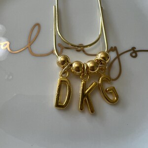 Personalized Monogram Paper Clip Bookmark Gold Initial Charm Planner Accessory image 4