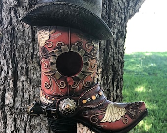 Birdhouse Boot. Great Addition to Your Yard or a Gift for the Bird and Boot Lovers