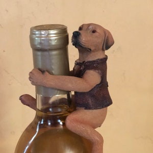 Adorno para botella de vino (refresco) colgante con forma de perro
