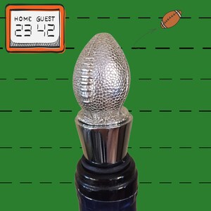 Football Wine Bottle Stopper.  The Pewter Figure is the Finest Jewelry Grade Pewter.  Cast and Made in Texas
