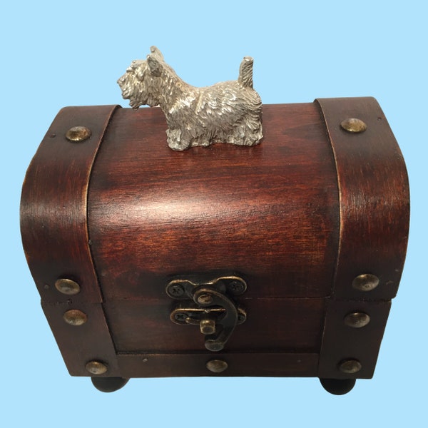 Scottish Terrier (Scottie)  Musical Jewelry or Trinket Box. Available With or Without Music. Made In Texas