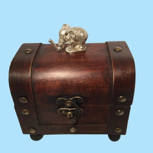 Elephant Jewelry or Trinket Box. Music Options Below. Made In Texas image 1