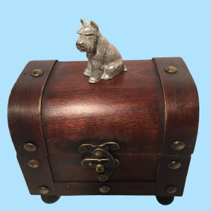Caixa de joias ou bugigangas musicais Scottish Terrier (Scottie). Disponível com ou sem música. Feito no Texas