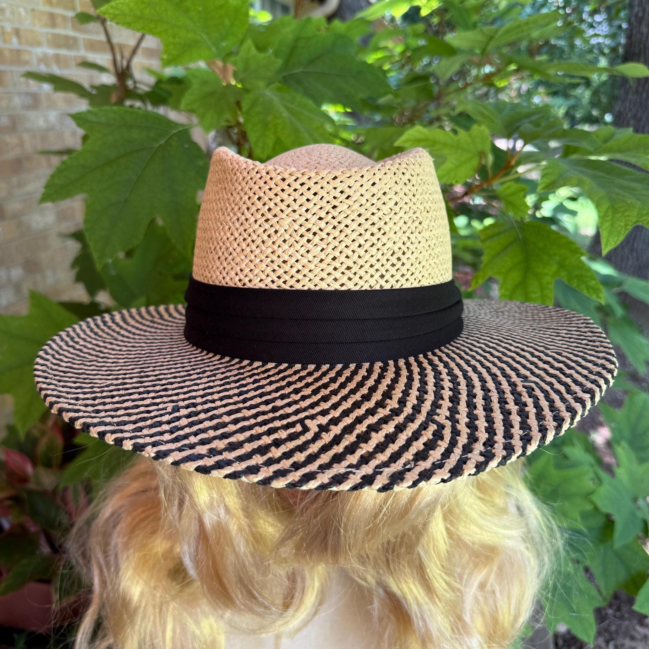 ❤️Tan and Black Fedora Hat with Wide Brim? Men main image 3
