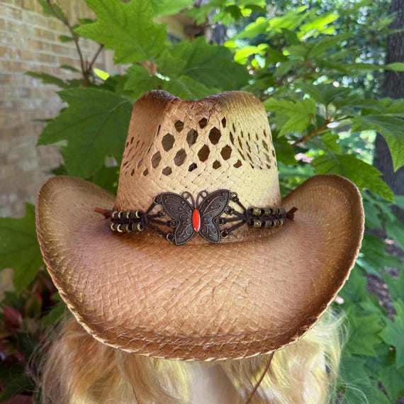 Brown Hat with Butterfly Design Embroidered Butterfly Brown Graphic Baseball Hat One Size | eBay main image 4