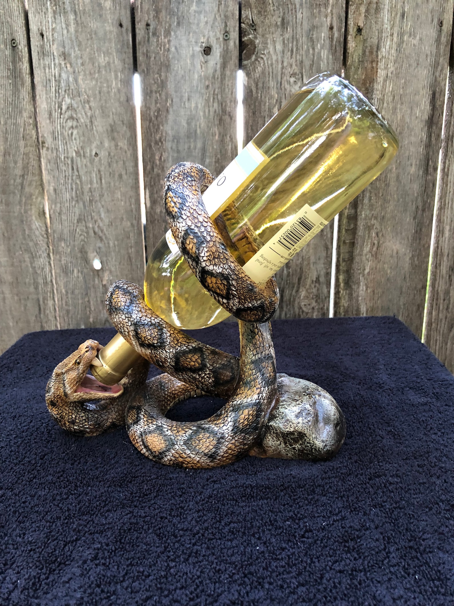 Rattlesnake Single Bottle Wine Holder Beautiful Painted Etsy