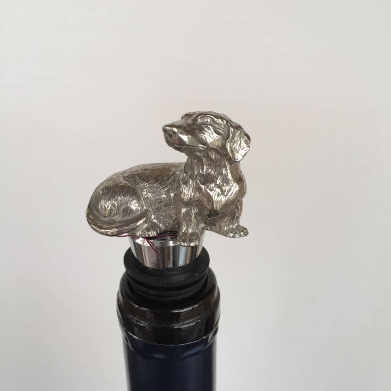 Dachshund Dog Wine Bottle Stopper. The Pewter Figure is Cast Etsy