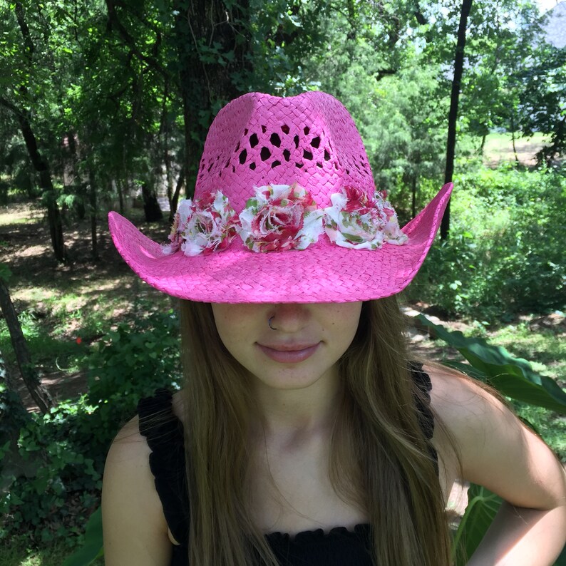 womens straw cowboy sun hat
