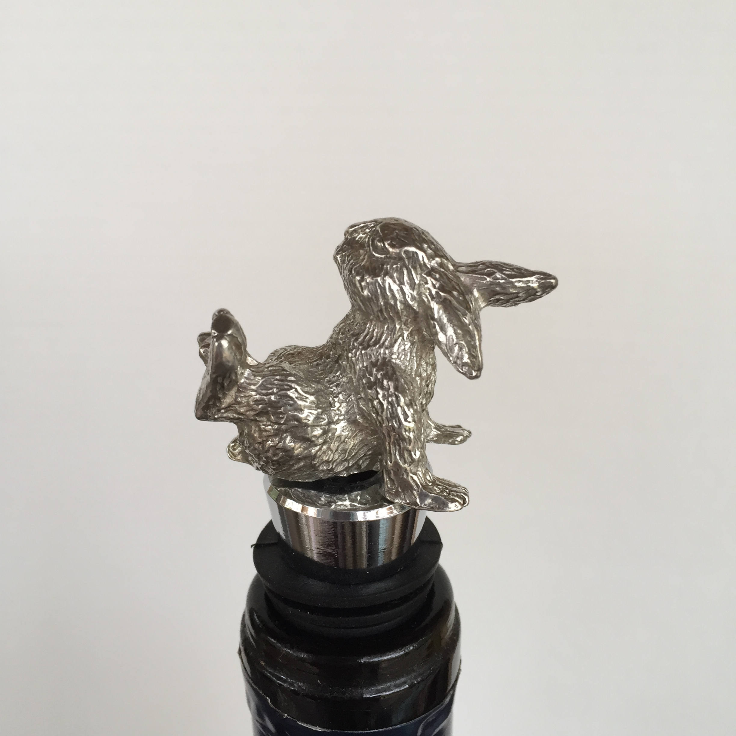 Rabbit Wine Bottle Stopper. the Pewter Figure is Cast With the Etsy UK