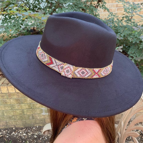 Wide Brim Felt Fedora Hat Beautiful Black With a Stunning  display picture 3
