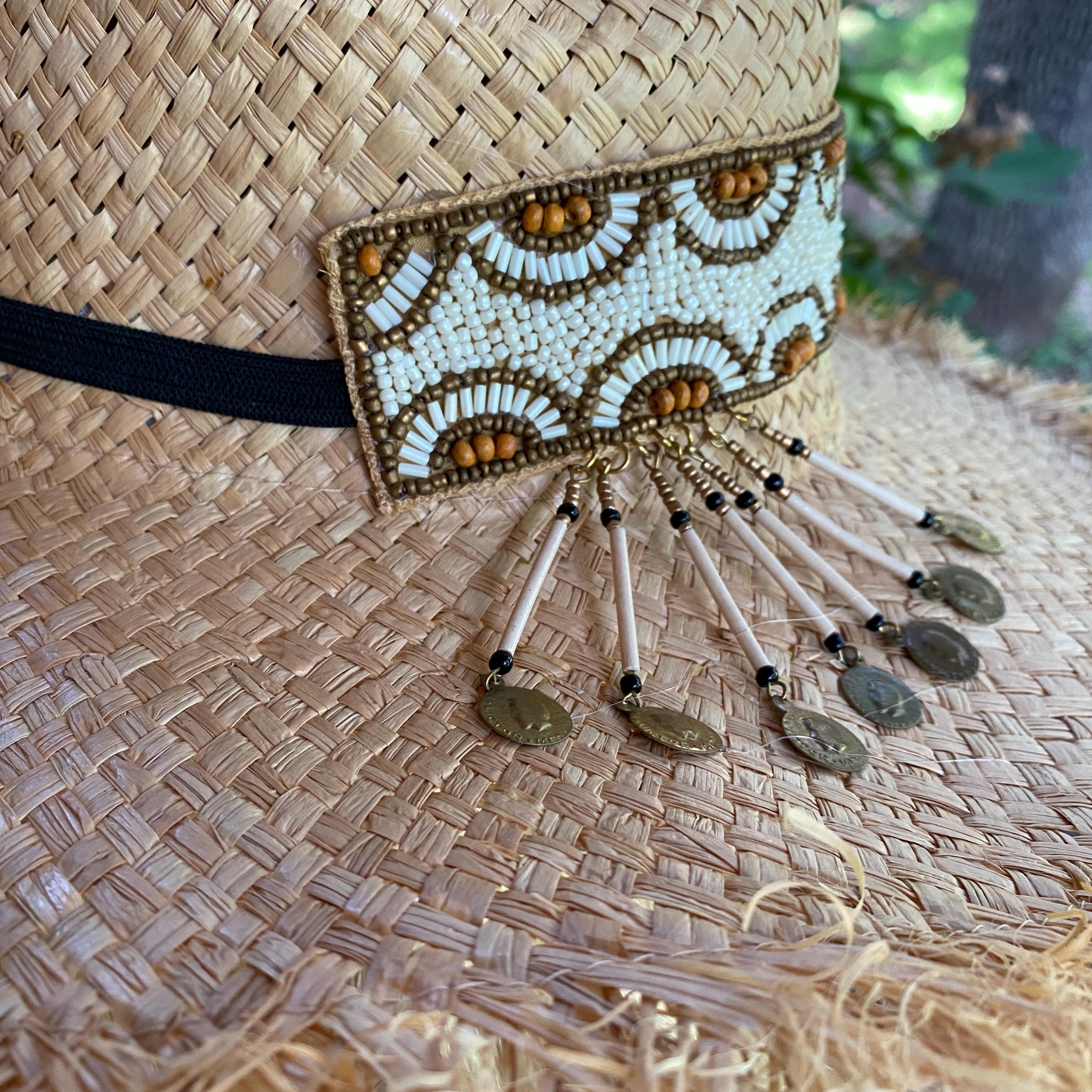 BOHO Style Floppy Hat With Wide Brim With Frayed Edges  display picture 2