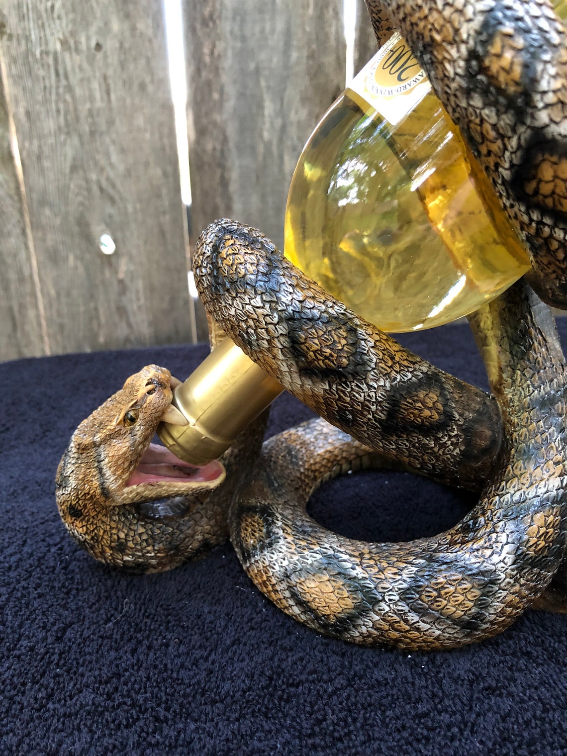 Rattlesnake Single Bottle Wine Holder Beautiful Painted Etsy