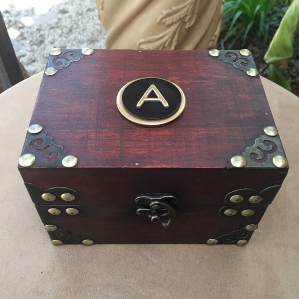 Wooden Dresser Box is Great Best Man Gift or Graduation Gift. Personalized Gift with Initial of Your Choice