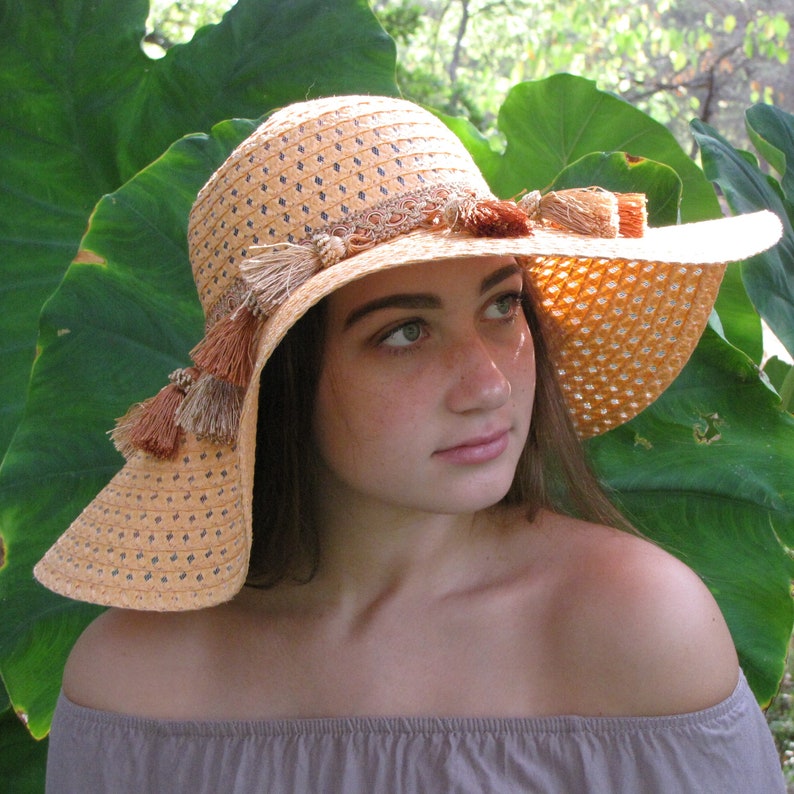 orange floppy hat