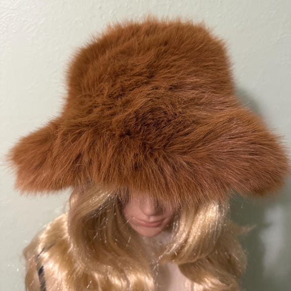 Beautiful Brown Fluffy Hat. Very Soft and Warm. Fun Hat That  display picture 2