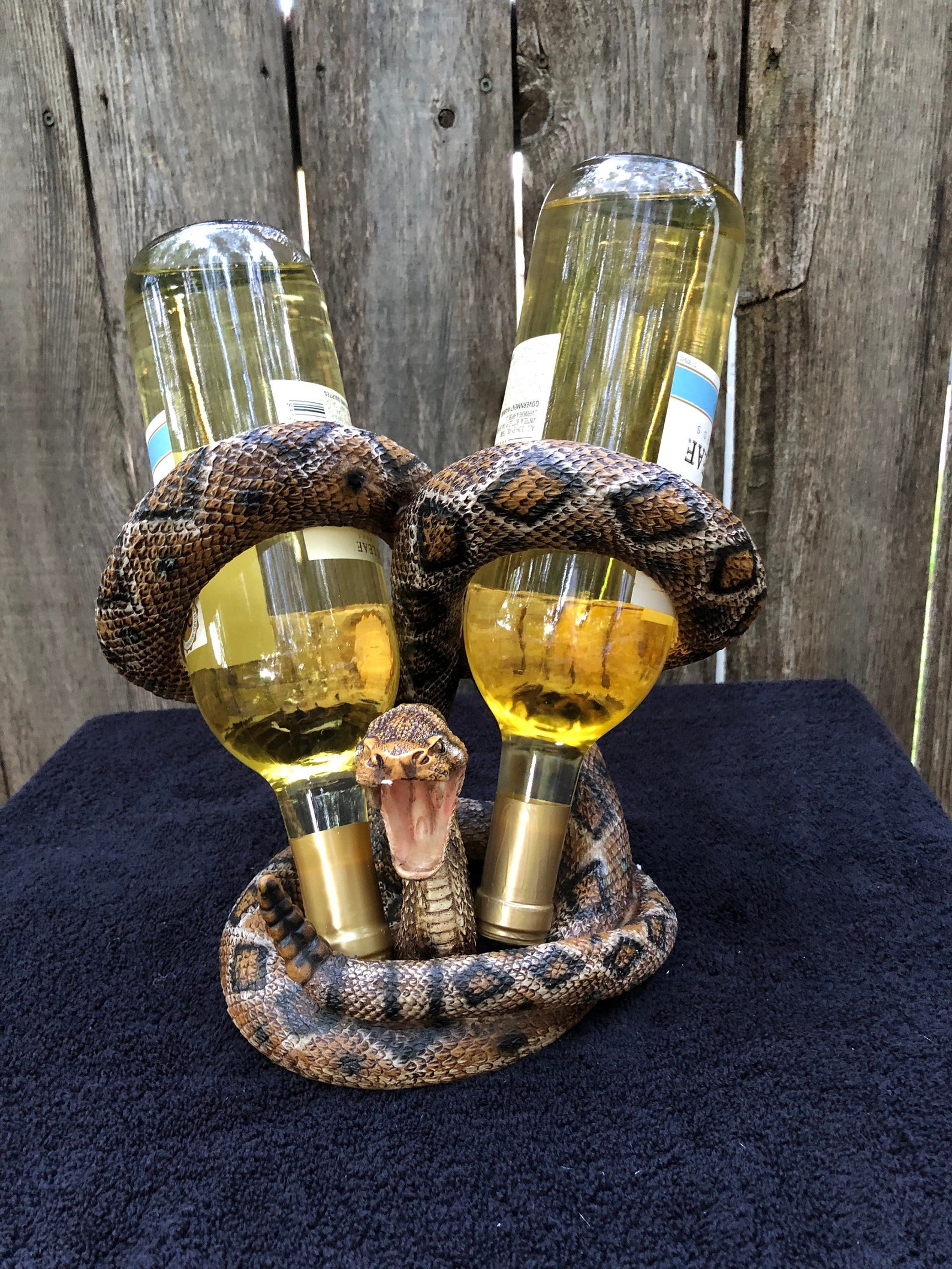 Rattlesnake Double Wine Holder Beautifully Painted. Etsy
