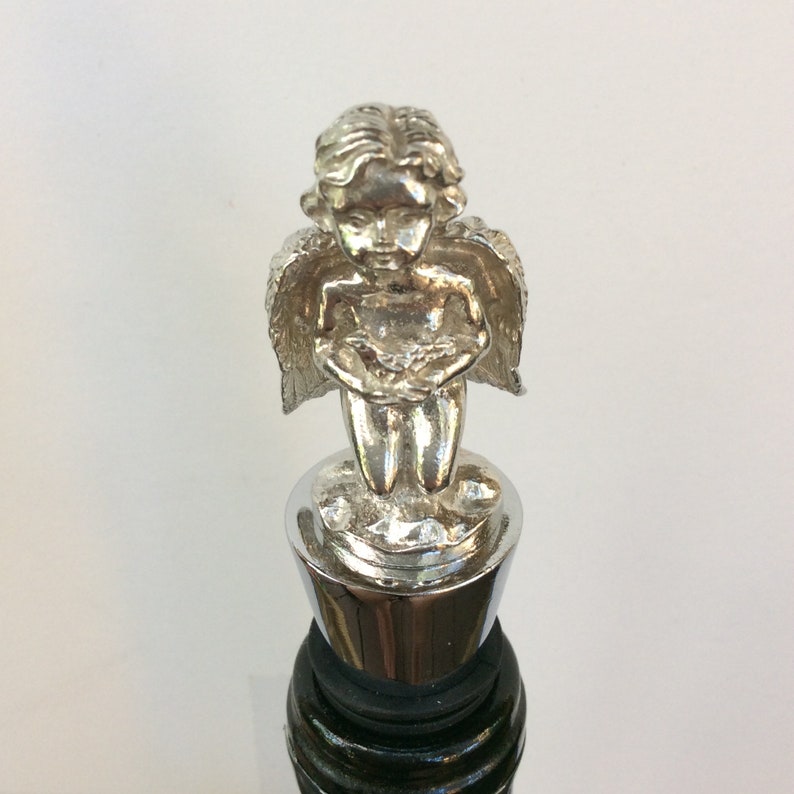 Angel Wine Bottle Stopper. The Pewter Figure is Cast with the Etsy