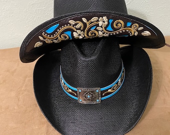 Western Cowboy Hat Band With Concho, Native American Indian  display picture 3