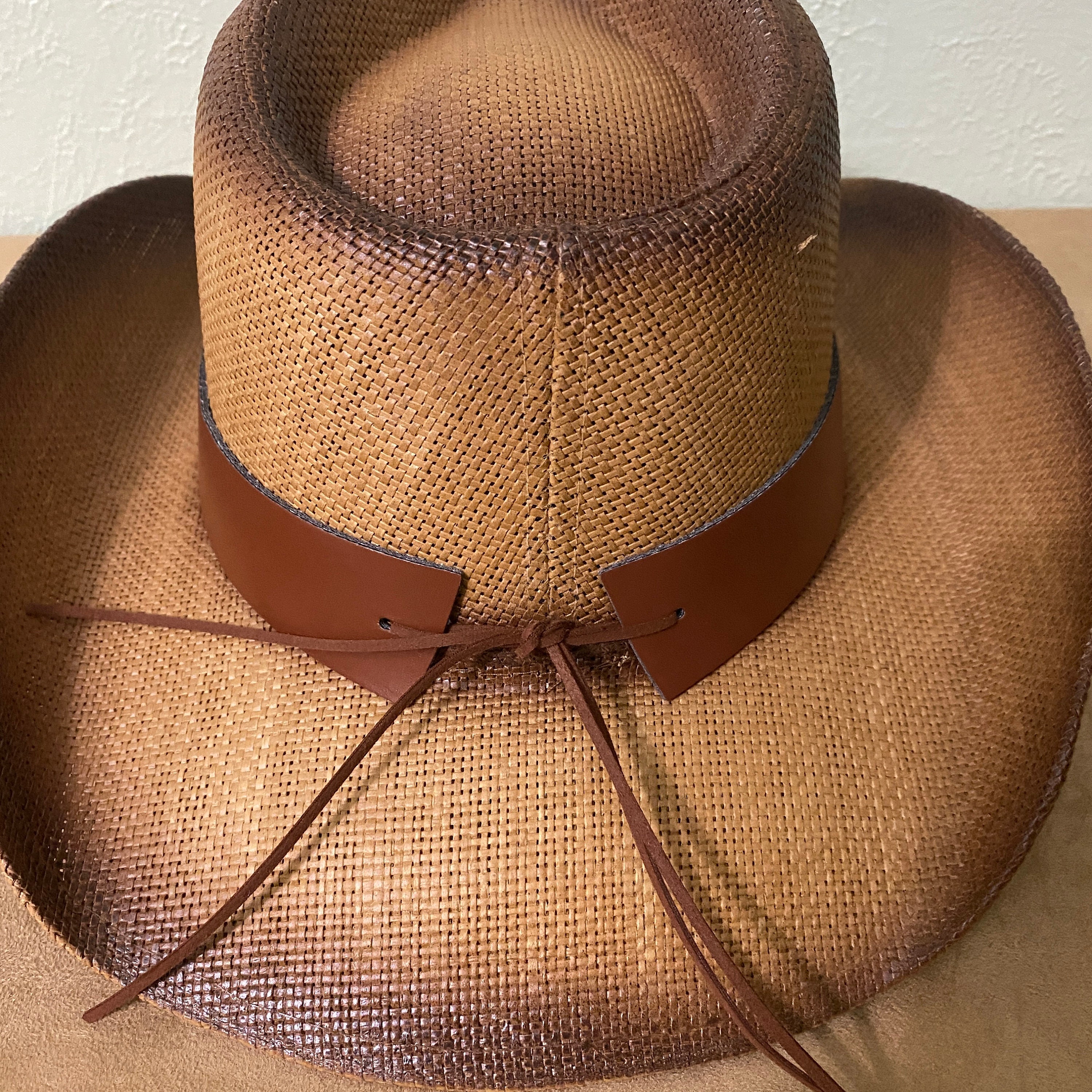 Chapeau de cowboy en paille marron, chapeau de cowboy