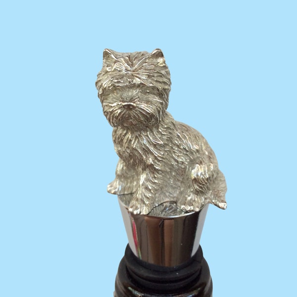 West Highland Terrier, Westie Wine Bottle Stopper.  The Pewter Figure is Cast with the Finest Jewelry Grade Pewter.  Cast and Made in Texas