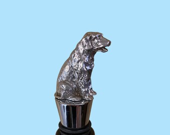 Labrador Wine Bottle Stopper.  The Pewter Figure is Cast with the Finest Jewelry Grade Pewter.  Cast and Made in Texas