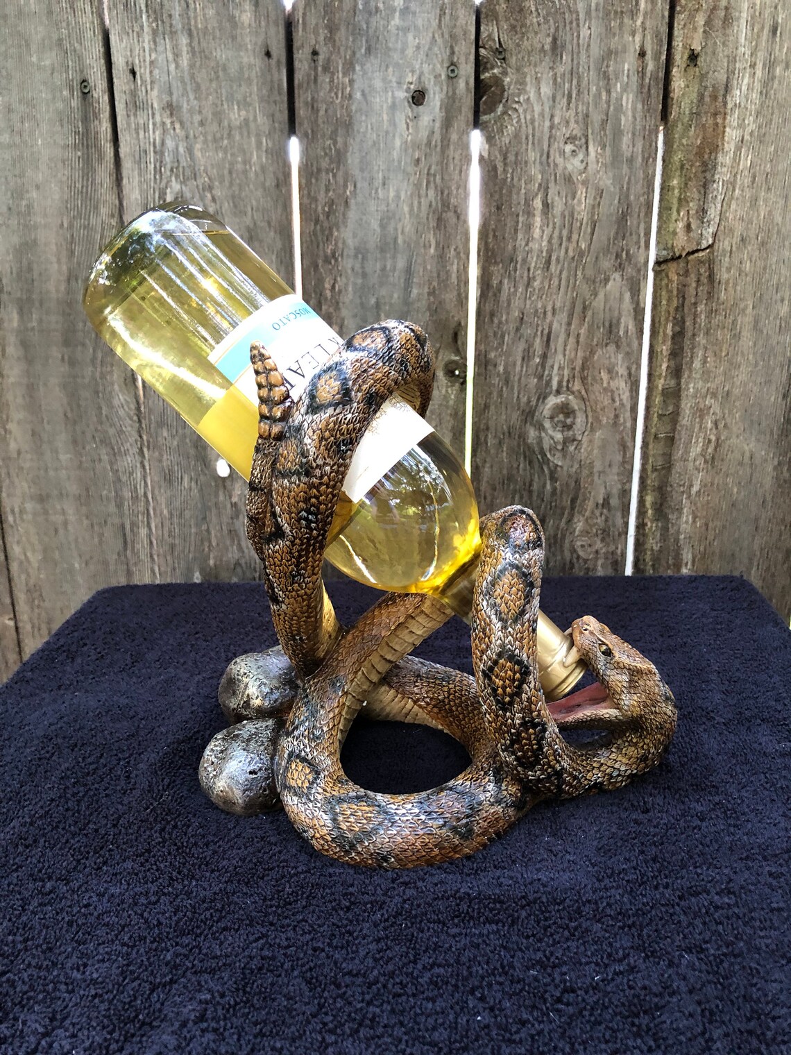 Rattlesnake Single Bottle Wine Holder Beautiful Painted Etsy