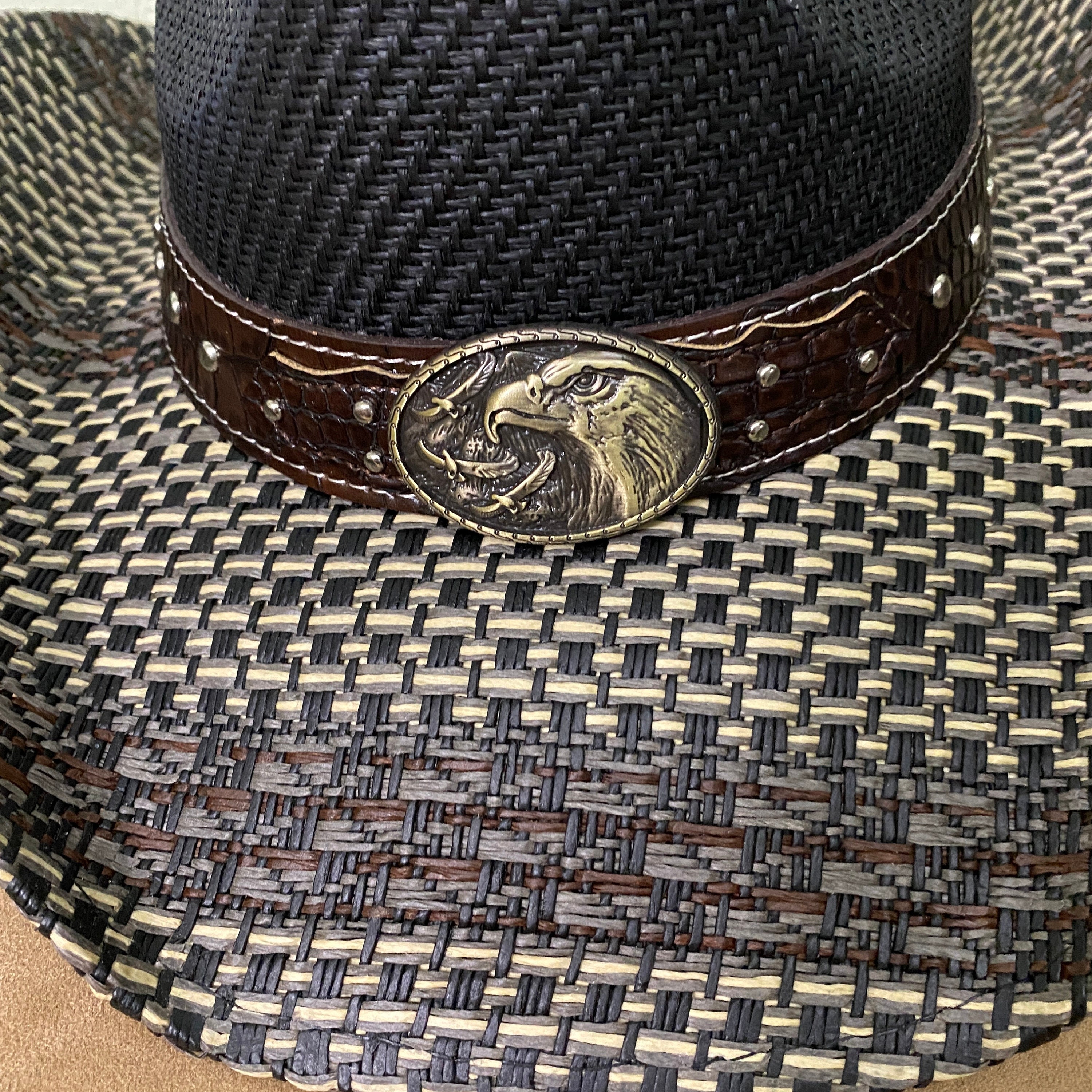 Chapeau de Cowboy Paille Noir - Toquilla Premium et