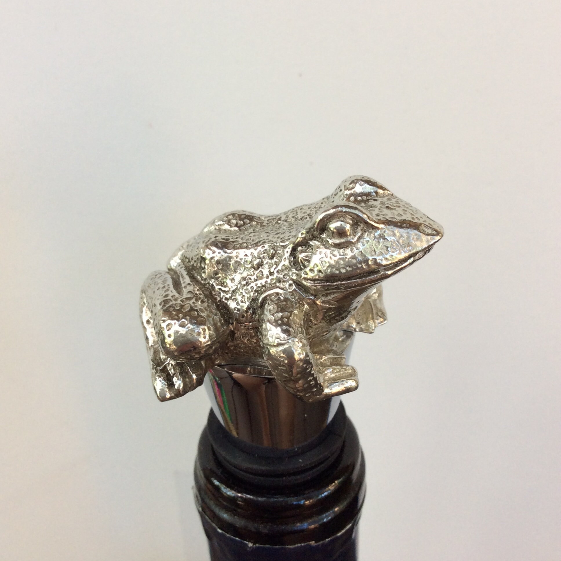 Frog Wine Bottle Stopper. The Pewter Figure is Cast with the Etsy