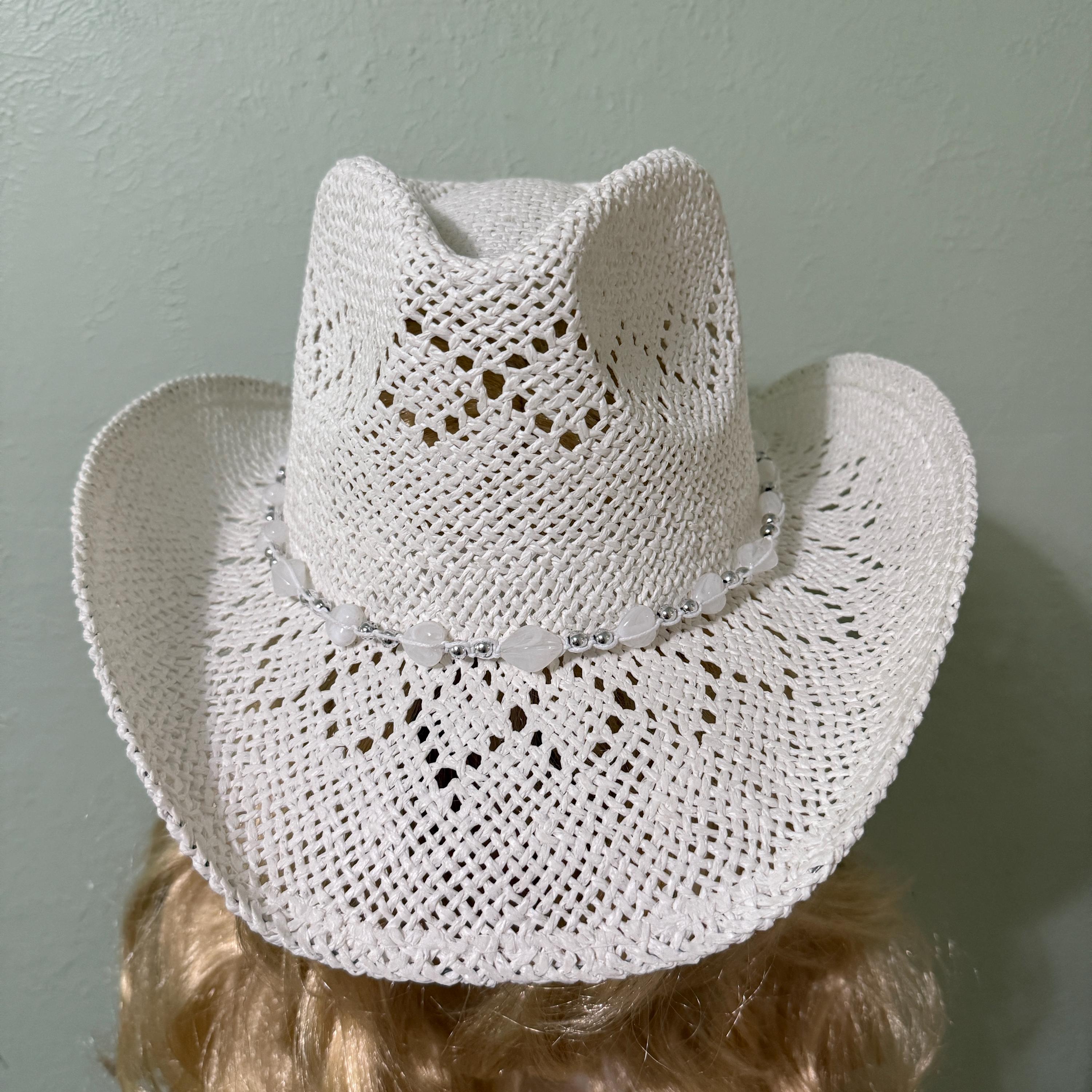 Straw Hat With Beads - Etsy