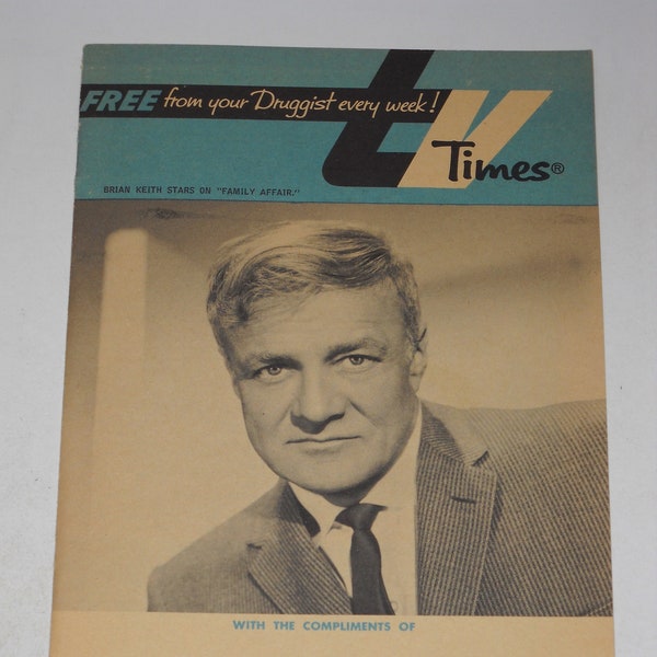 1967 Brian Keith of "Family Affair" TV Times Guide photo cover series vintage - Get Smart, Roger Moore The Saint, Rat Patrol, Lost in Space