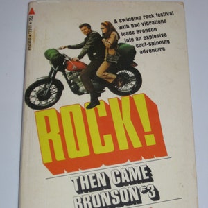Then Came Bronson #3 - Rock! by Chris Stratton NBC TV series tie-in paperback book - Michael Parks - Motorcycle culture