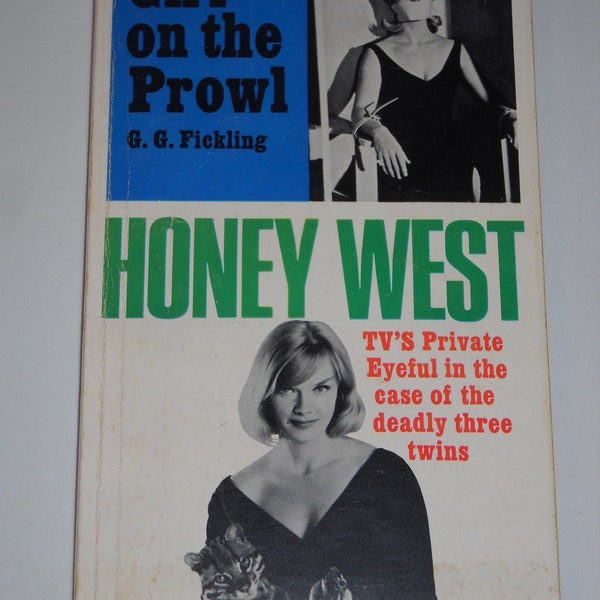 1965 Honey West Girl on the Prowl (Anne Francis) TV tie-in series vintage paperback book TV's First Female Private Eye by G.G. Fickling