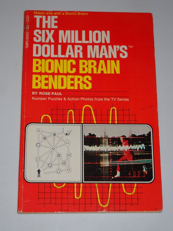You Pick: Six Million Dollar Man Puzzle Books Bionic Brain Benders Secret Code Bionic Eye Rebus Computer Crosswords Lee Majors TV Coloring