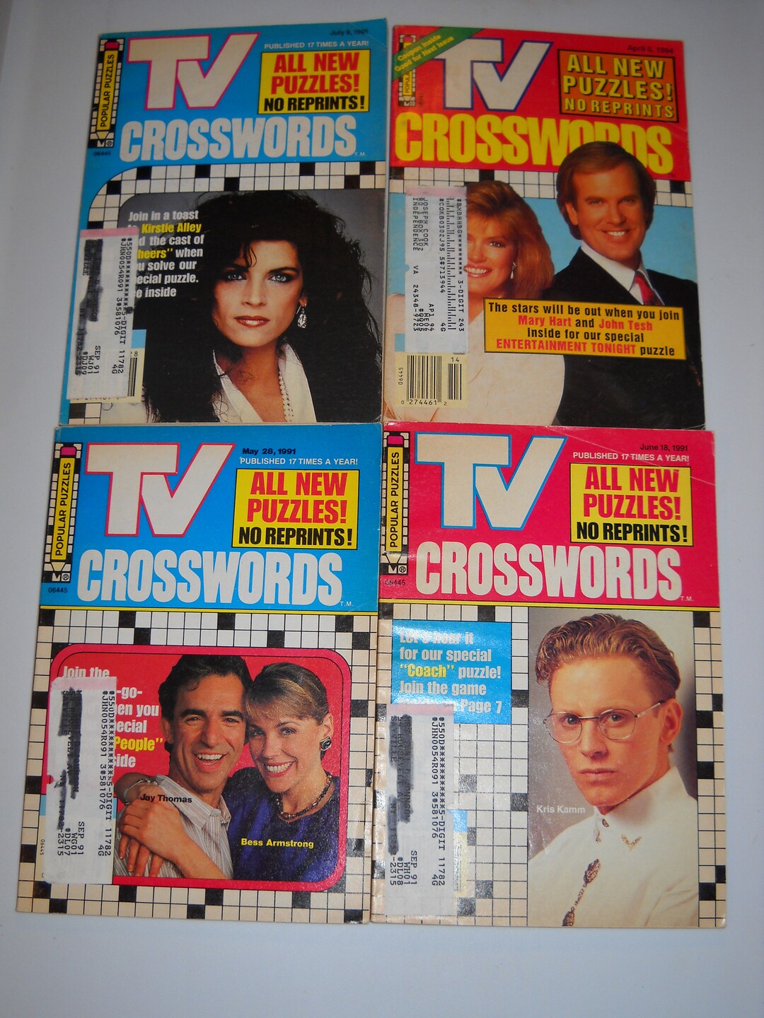 Lot of 4 Vintage TV Crosswords TV Tiein Covers Kirstie Alley Etsy