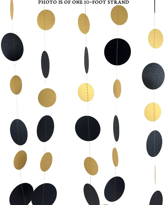 Metallic Black and Gold Garland Gold and Black Garland Etsy