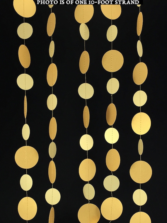 Metallic Gold Circle Garland Gold Decor Gold Garland Gold Etsy