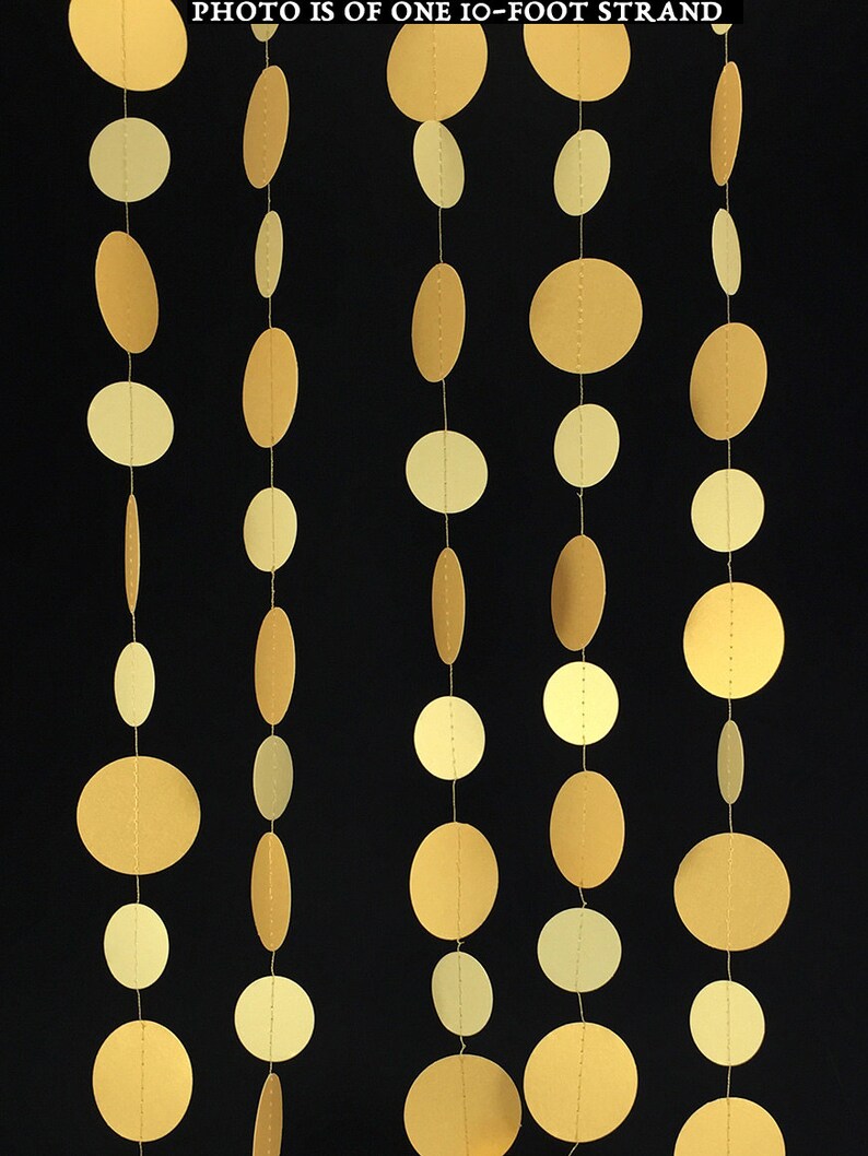 Metallic Gold Circle Garland Gold Decor Gold Garland Gold Etsy