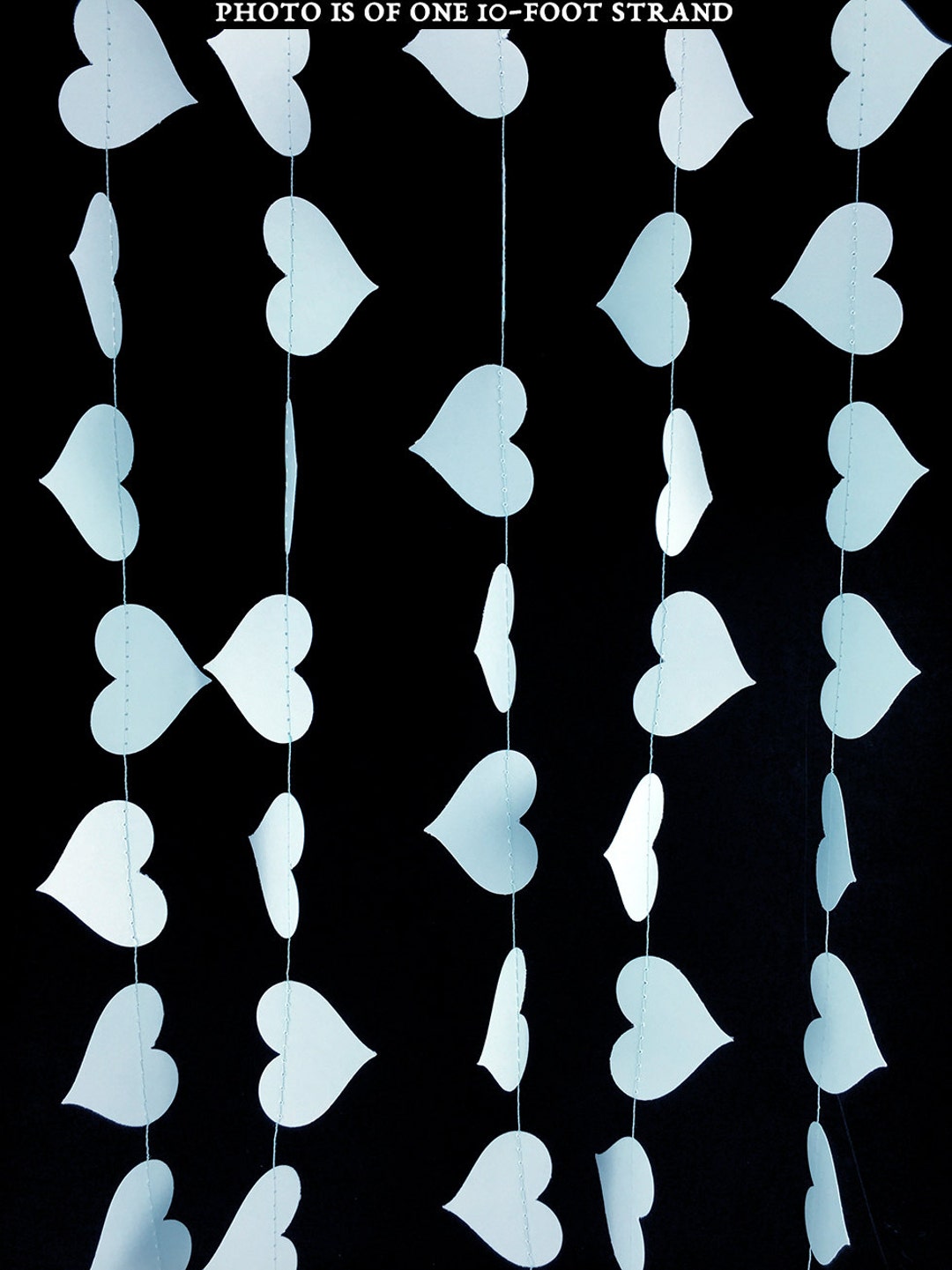 Baby Blue Heart Garland Light Blue Garland Soft Blue Etsy