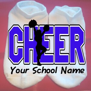 Cheer - Cheerleader - Your School Name or Team  - Lucky Socks - Custom Socks - cheer socks - Custom: choose any colors **NOT VINYL**