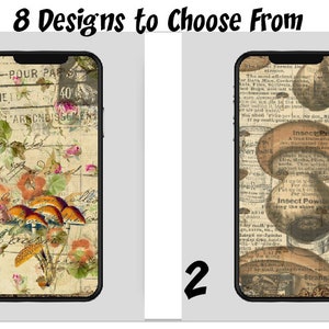 Phone Case - Vintage Mushroom Ephemera - mushroom designs - butterfly designs - 8 designs to choose from