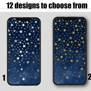 Moon and Stars - choose from various moon and stars patterns on a phone case - 12 designs available in this listing