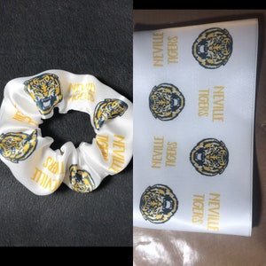 CUSTOM Text/Logo Scrunchies - Your Design = Any Colors -cheer scrunchies - dance scrunchie - sports scrunchie - team scrunchie