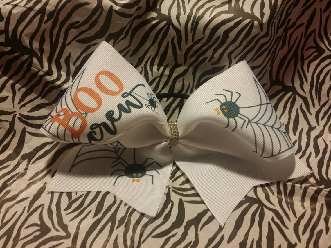 Boo Crew - Halloween - Cheer Bow - on White Ribbon - Etsy