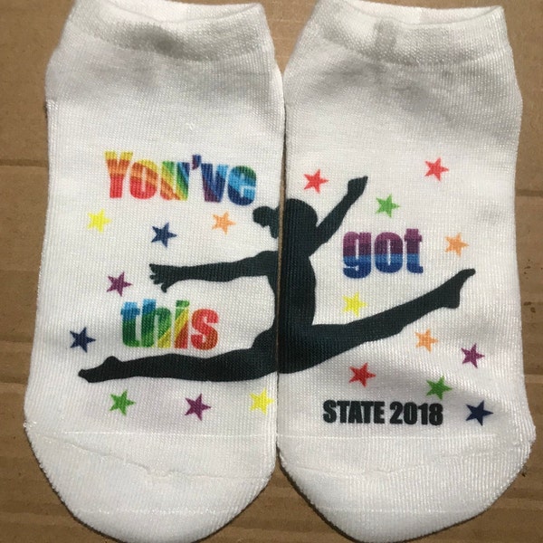 Rainbow You've Got This with stars - Event Name - Year - Lucky socks - Cheer Socks - dance socks - gymnastics socks - Custom: any colors