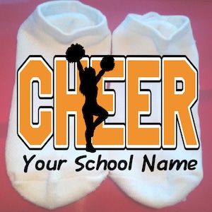 Cheer - Cheerleader - Your School Name or Team  - Lucky Socks - Custom Socks - cheer socks - Custom: choose any colors **NOT VINYL**