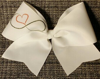 Heart Infinity Sign - cheer bow