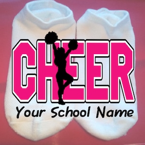Cheer - Cheerleader - Your School Name or Team  - Lucky Socks - Custom Socks - cheer socks - Custom: choose any colors **NOT VINYL**