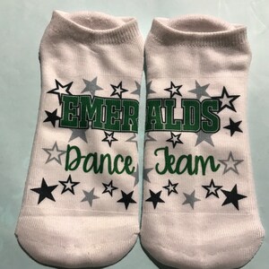 Dance Team Socks - Custom Socks - Team Socks - Lucky Socks - Cheer Socks - Dance Socks - Custom: any team/name/graphic/colors **NOT VINYL**